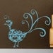 Victorian Peacock Vinyl Wall Decal - Living Room - Bedroom