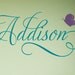 Swirly Custom Butterfly Name Vinyl Wall Decal