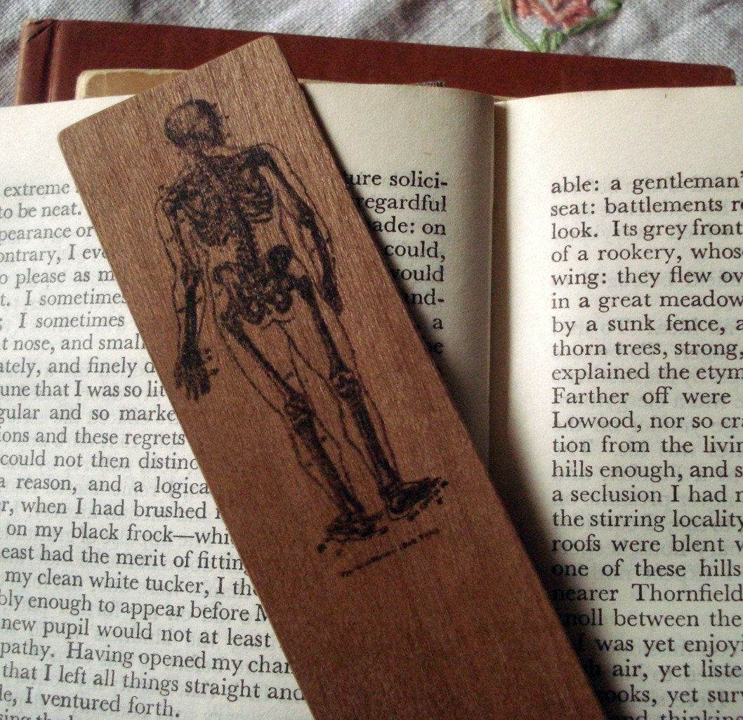 Wooden Bookmark - skeleton