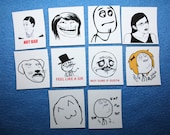 Rage Face Magnets Set of 10 Includes Not Sure If Gusta, Kitty Smile, Not Bad, Troll, Fap, Feel Like  A Sir, and more