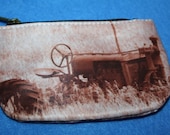 Zippered Coin Purse Antique Tractor Photo 4.5x2.75 inches