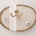 wooden jewelry hanger, peach and gold
