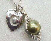 Limited Edition Pea in the Pod Choose your Initial in Silver -  A Only
