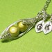 Peas In A Pod Luminscent Miracle Beads 2, 3 Or 4 Peas Choose Your color Bead. All Sterling Silver. Personalized Jewelry