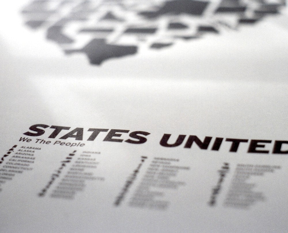 STATES UNITED, LETTERPRESS