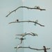 Bird Mobile - branches - 4 tiered - baby bird - in blue, green, brown, cream, and white
