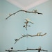 Bird Mobile - branches - 4 tiered - baby bird - in blue, green, brown, cream, and white