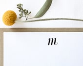 Monogram Letterpress Stationery. Set of 10