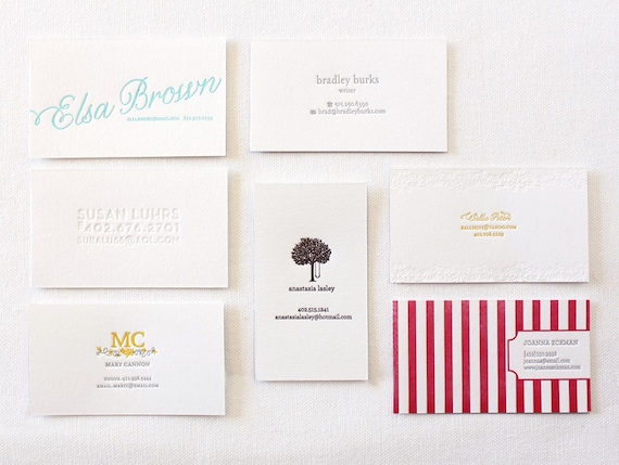Personalized Letterpress Calling Cards (Set of 100)--Choose from 7 designs