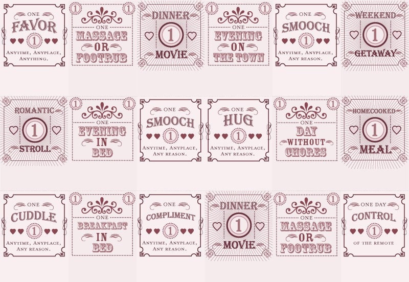 DIY/Printable Love Coupon Matchbooks