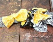 Yellow and Grey's Anatomy Gorgeous Ruffle Bow Headband