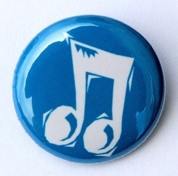 Musical Note - Button Pinback Badge 1 inch