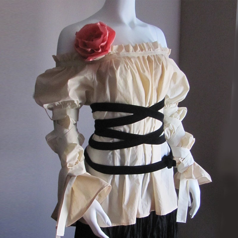 Steampunk Clothes. Renaissance Blouse. Gothic Lolita Blouse. SHIPS NOW. All Sizes. Plus Size Blouse. Halloween. Peasant Pirate Blouse.