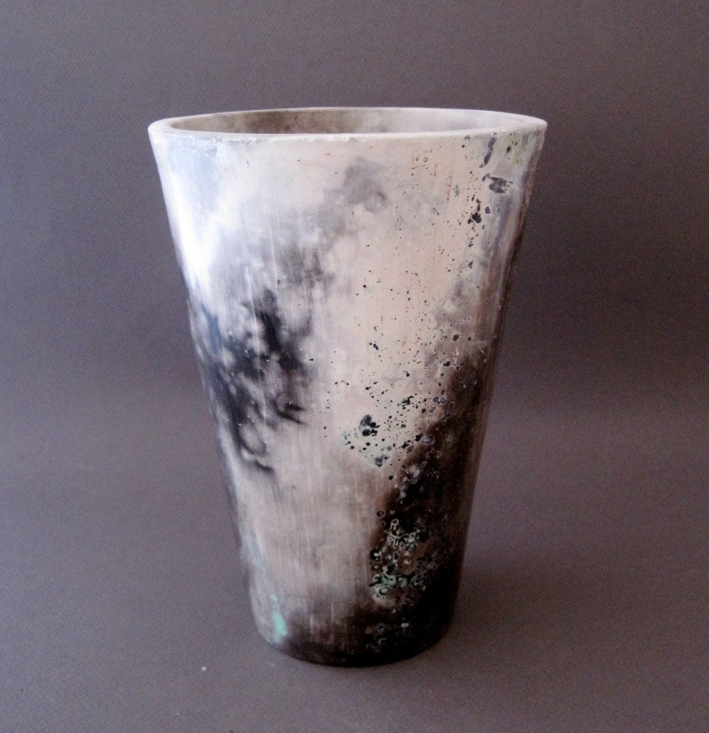 Raku Barrel Fired Vase