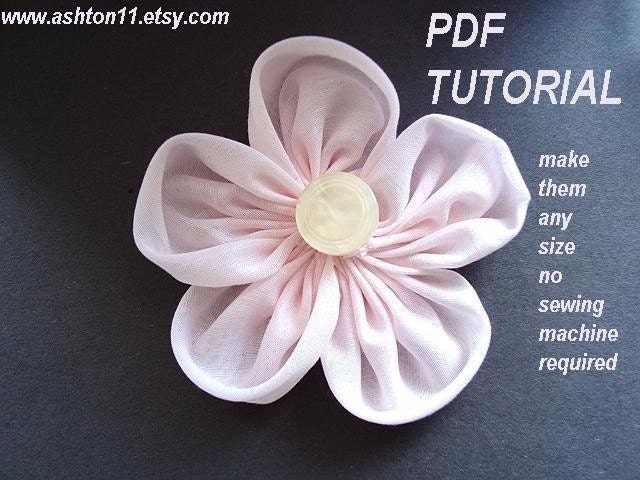 INSTANT DOWNLOAD Pattern PDF 128 Circle Petal Fabric Flower Pattern.  No sewing machine required