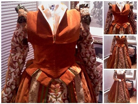 Renaissance Gown and Partlet MADE TO ORDER