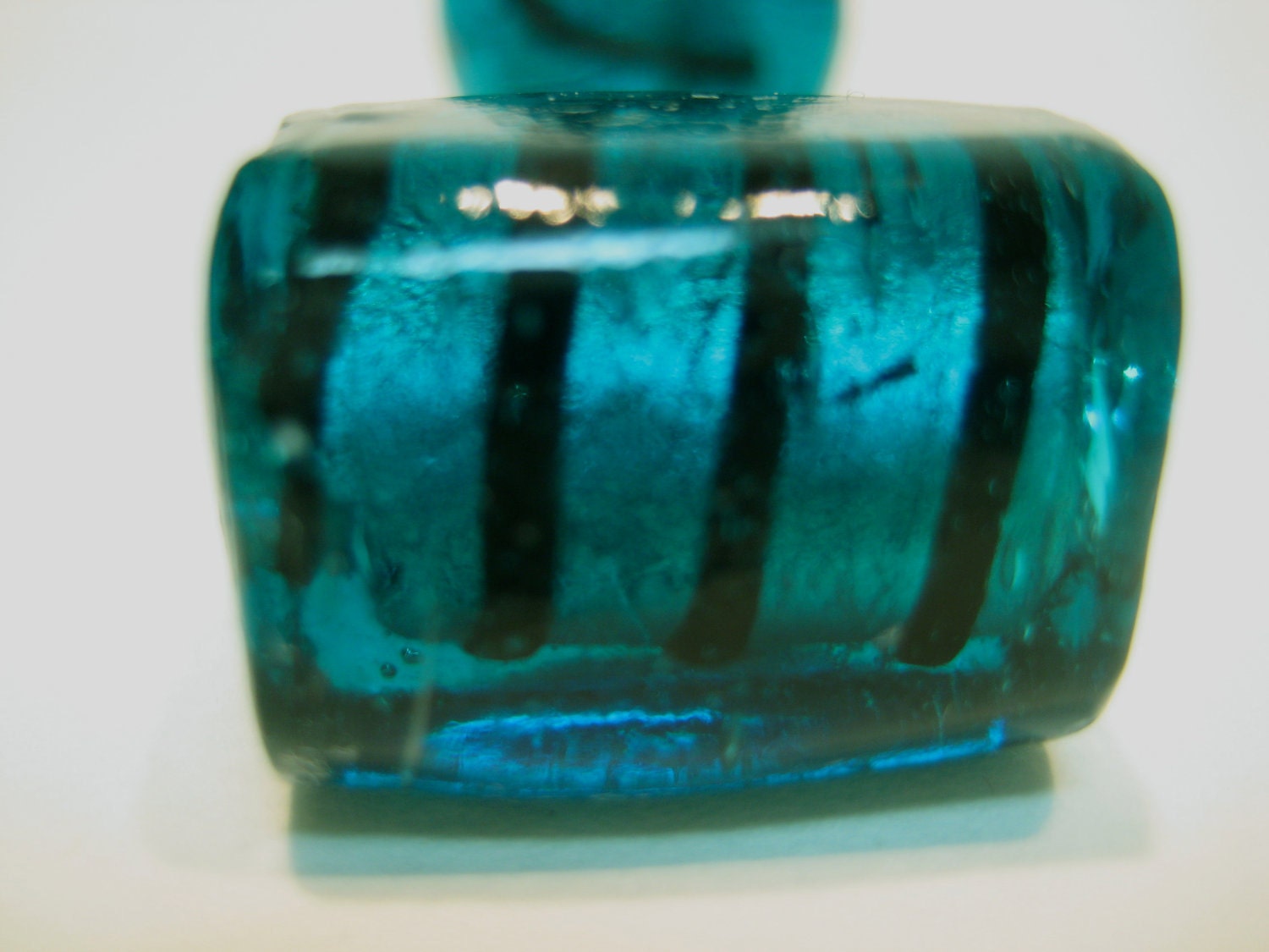 Set of 4 Dark Turquoise  Glass Beads