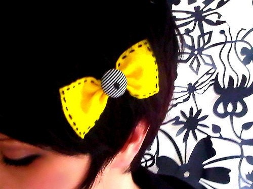 Hair Clip Felt Bow Multicolored Head Candy 3pack handmade by sewZinski on Etsy