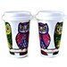 Ceramic Travel Mugs Set Besties BFF Owls Personalize Tree 2 Custom Tumblers Woodland Eco Friendly Painted Folk by sewZInski