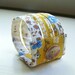 Triple strand cuff bracelet in vintage golden autumn floral