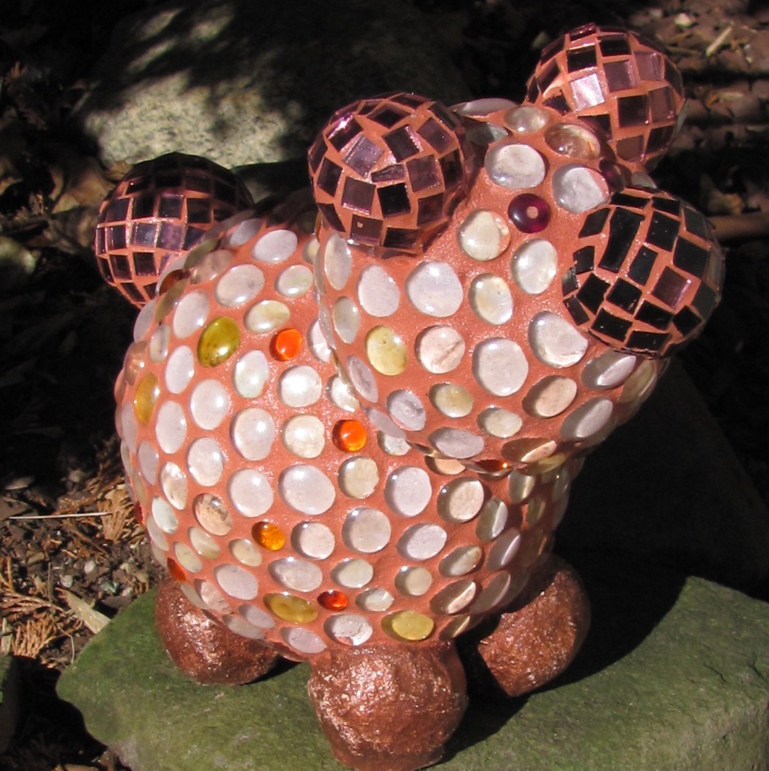 Mosaic Piggy Garden Ornament