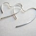 Sterling Silver Open Heart Hand Hammered Hoops