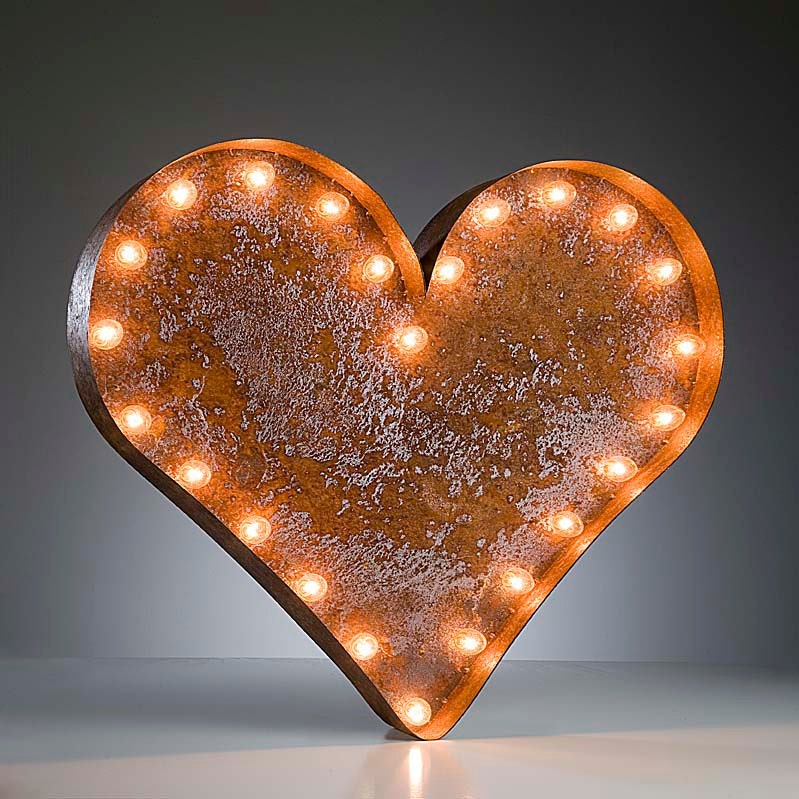 Vintage Marquee Lights - Ready to Ship - Heart