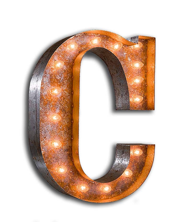 Vintage Marquee Lights - Ready to Ship - Letter C