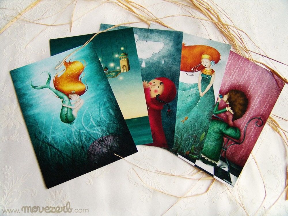 Illustrated postcards - You pick 5