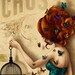 La belle aux papillons - Signed print