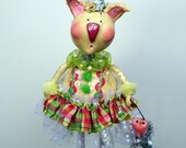 Easter Bunny Rabbit Vintage Inspired Collectible Folk Art Doll