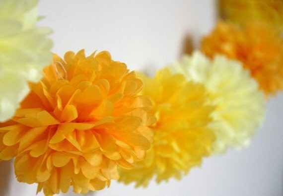 Sunshine - Party Pom Garland .. featured in Brides magazine