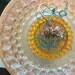 Handmade Vintage Recycled Blue Gold Orange Garden Wall Summer June Glass Glitzy Flower