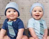 Navy Blue Design Twin Set - So Handsome Baby Boy Tie Onesies - Shower Gift - Custom Clothing, Children, Kids, Infant, Newborn