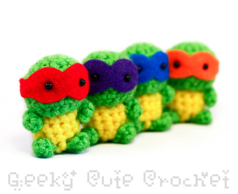Tiny Teenage Mutant Ninja Turtles Amigurumi - MADE TO ORDER