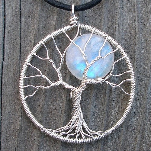 Moon Tree Sterling Silver and MOP Pendant - Custom for Peter