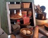 Primitive Drop Down Front Pie Safe cupboard Bread Box