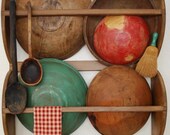 Early Antique Style Primitive Dough Bowl Rack Wooden