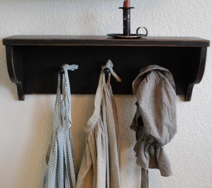 Colonial Early Peg Rack Shelf Primitive Simple