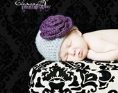 5T-preteen gray cloche with puple flower