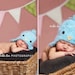 Blue Bird hat, newborn birdy hat, baby bird hat with earflaps, photogrpahy prop for baby boy newborn size