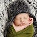 Newborn baby boy hat black and grey fuzzy beanie