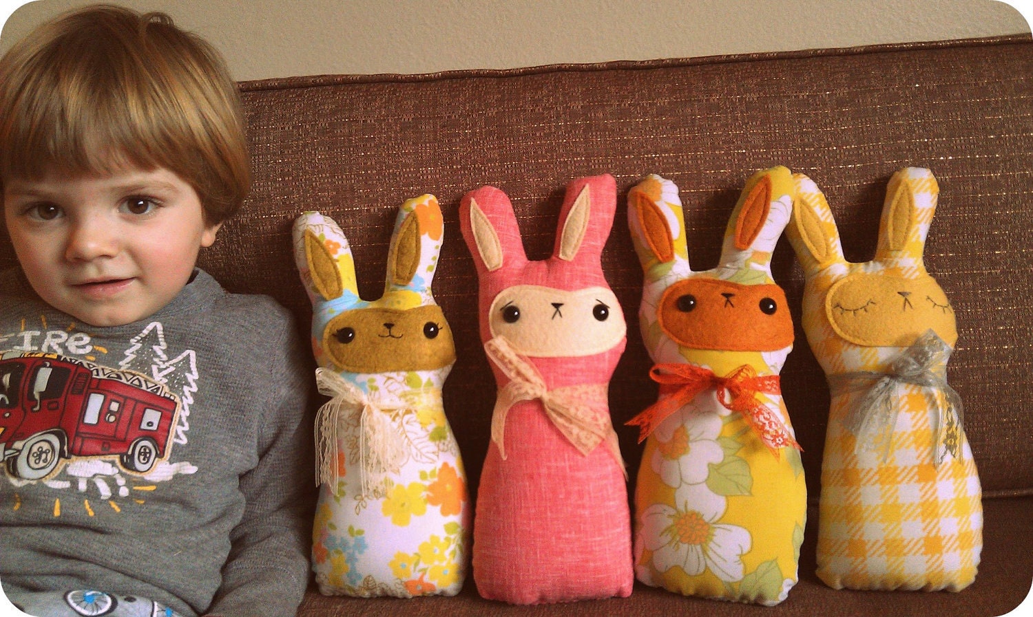 handmade spring bunny plush, Gwendolyn