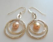 Hammered Silver Earring Doubles with Your Choice of Stones