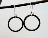 Simple Oxidized Silver Hoops