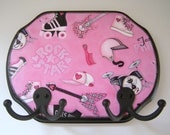 Wall Hook - Rock Star Princess - Pink and Black