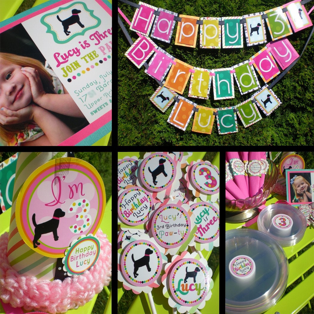 Puppy Dog Birthday Party Decorations Package - Doggie Diva
