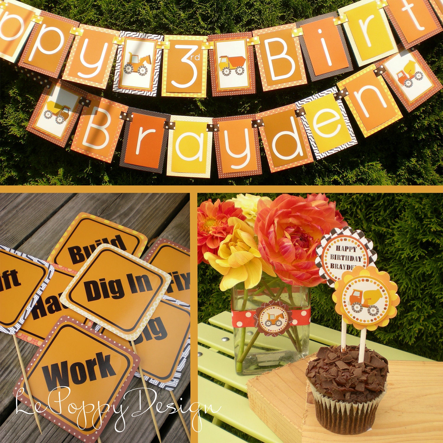 Construction Birthday Party Decorations Package
