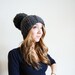 Massive Pom Pom Hat in Dark Grey