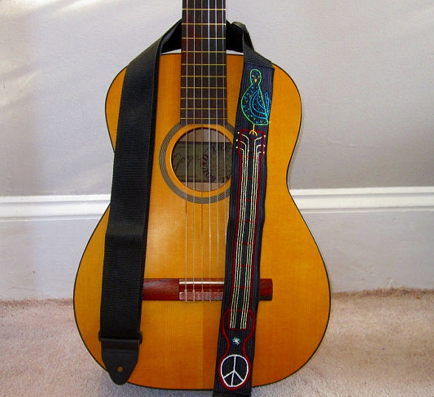 Custom Guitar Strap- Woodstock Summer of 69- Monogram on Request